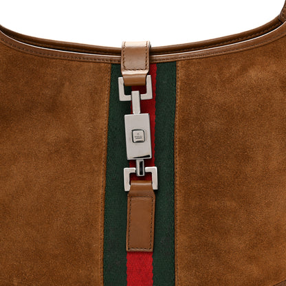 Gucci Suede Web Small Jackie O Hobo Light Brown 8 of 11