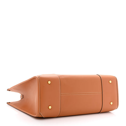 MCM Calfskin Logo Large Tote Cognac 4 of 10