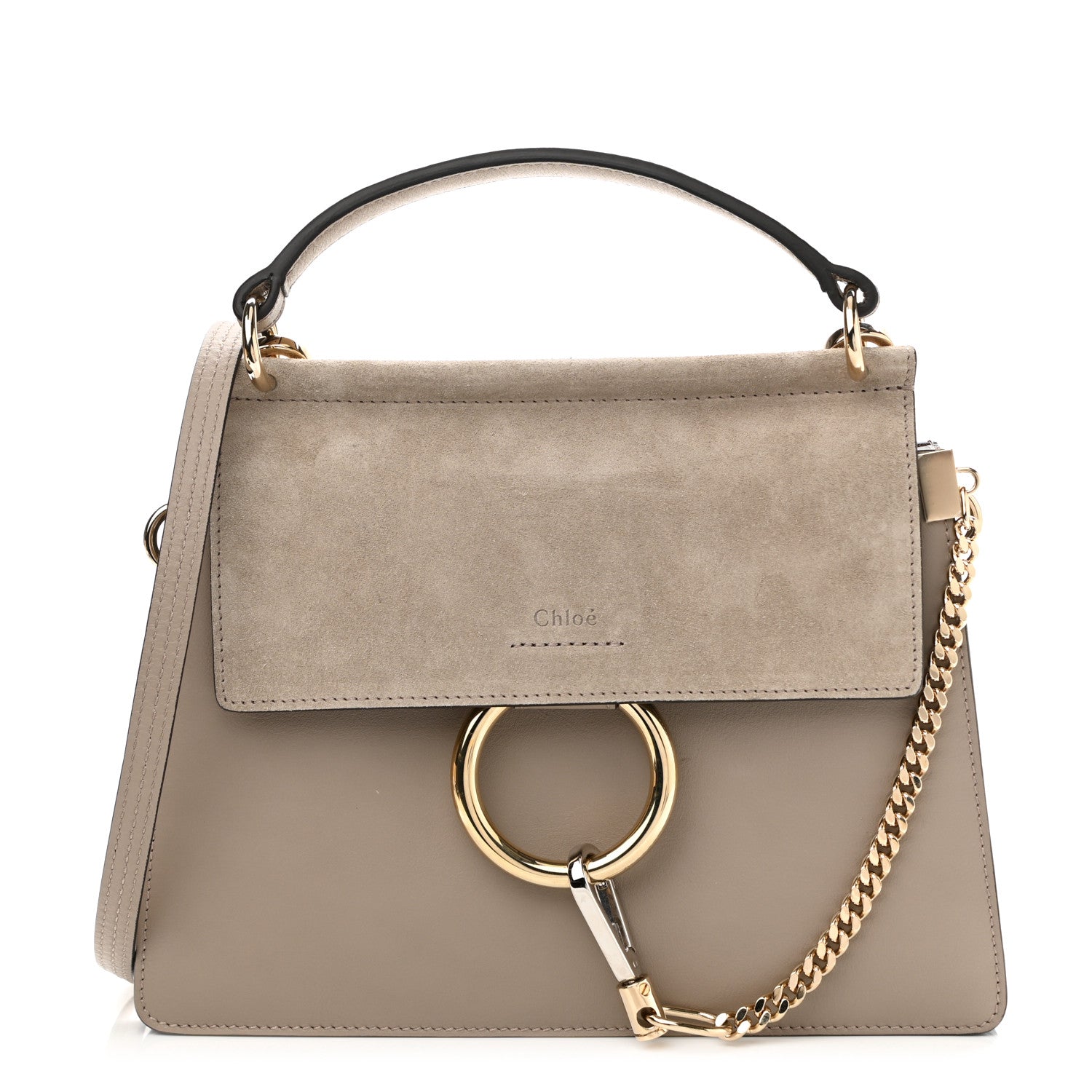 Chloe Suede Calfskin Small Faye Top Handle Bag Motty Grey 1 of 10