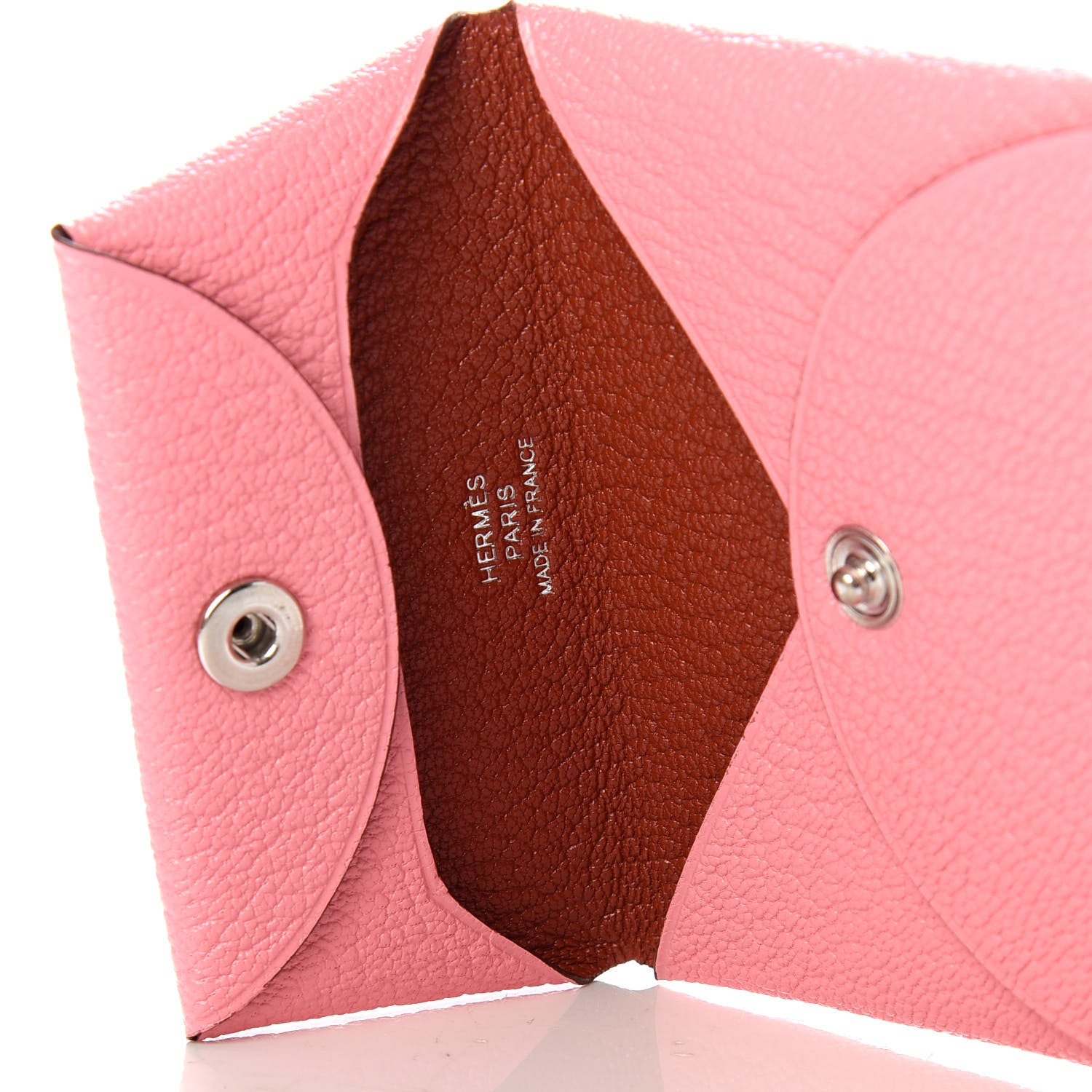 Hermes Chevre Mysore Verso Bastia Coin Purse Rose Confetti Brique 5 of 7