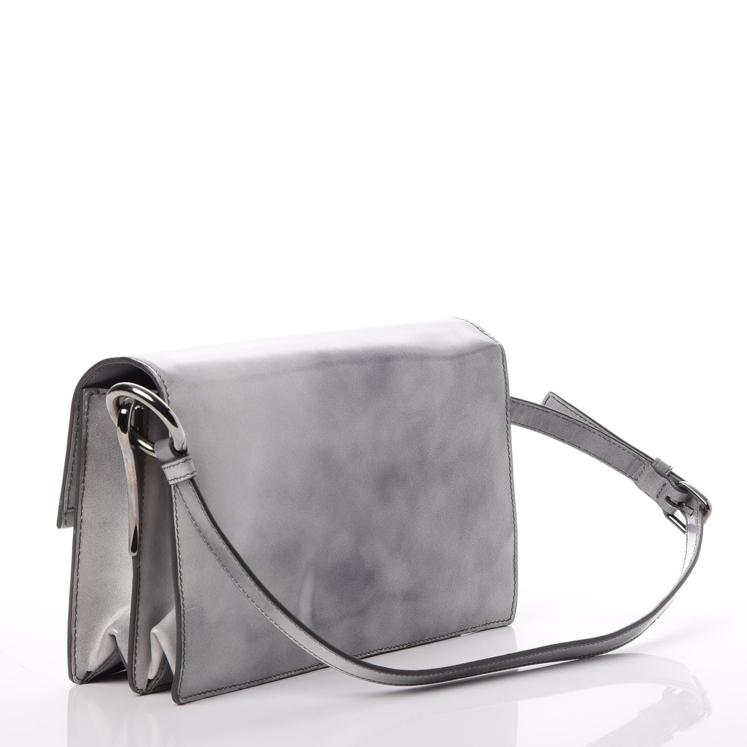 Prada Spazzolato Sound Shoulder Bag Grigio 3 of 9