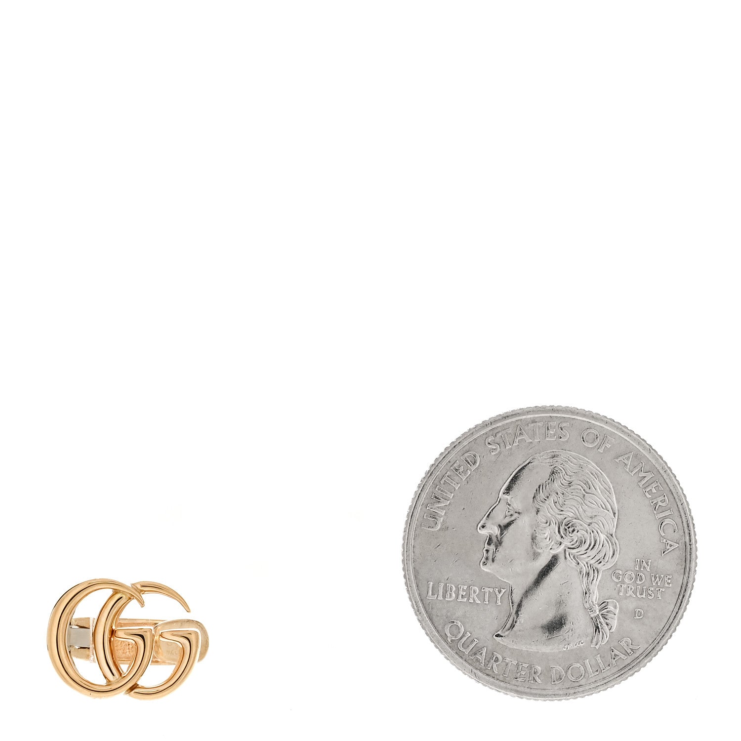 Gucci 18K Yellow Gold Double G Single Ear Cuff Earring 2 of 4