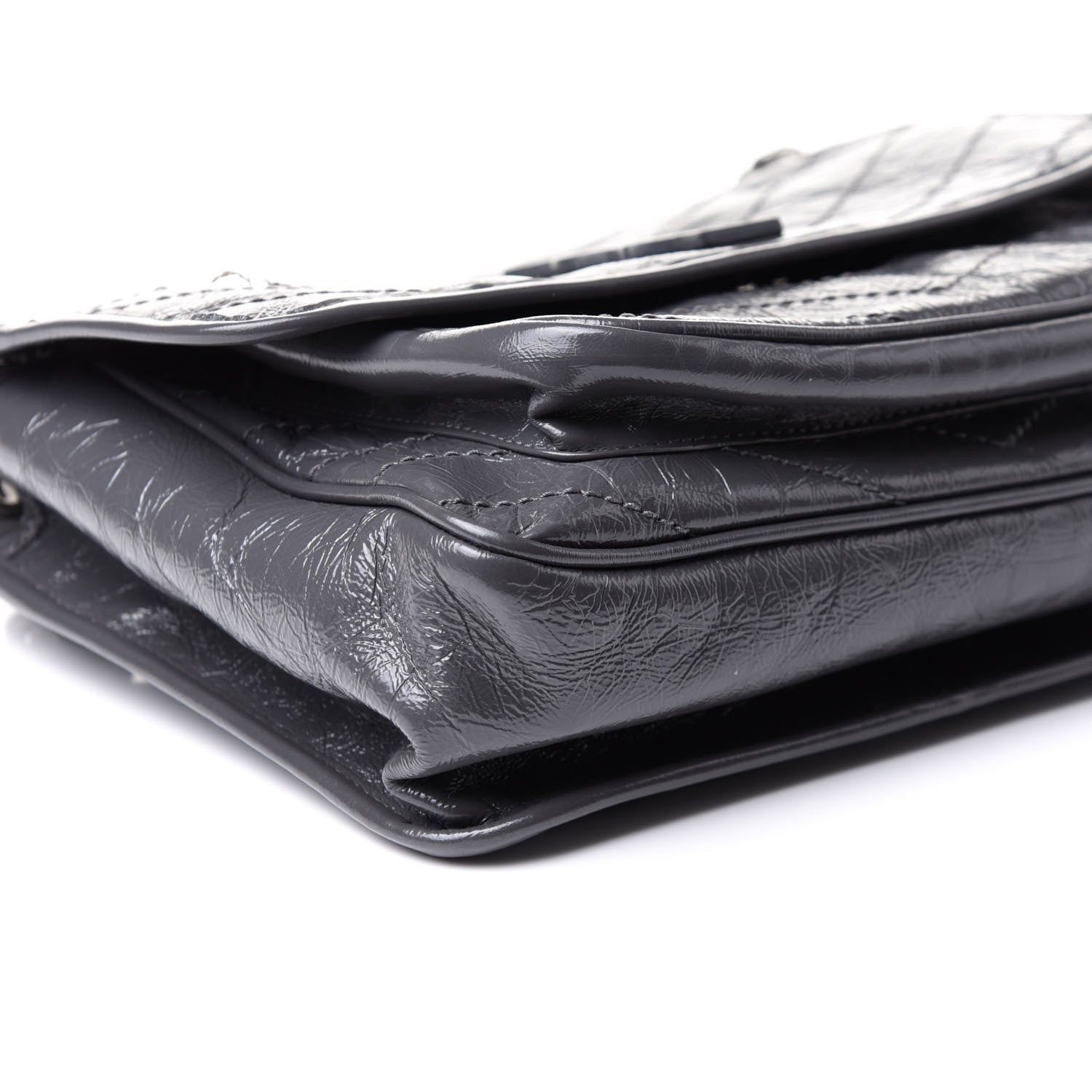 Saint Laurent Crinkled Calfskin Matelasse Monogram Medium Niki Chain Satchel Asphalt 5 of 14