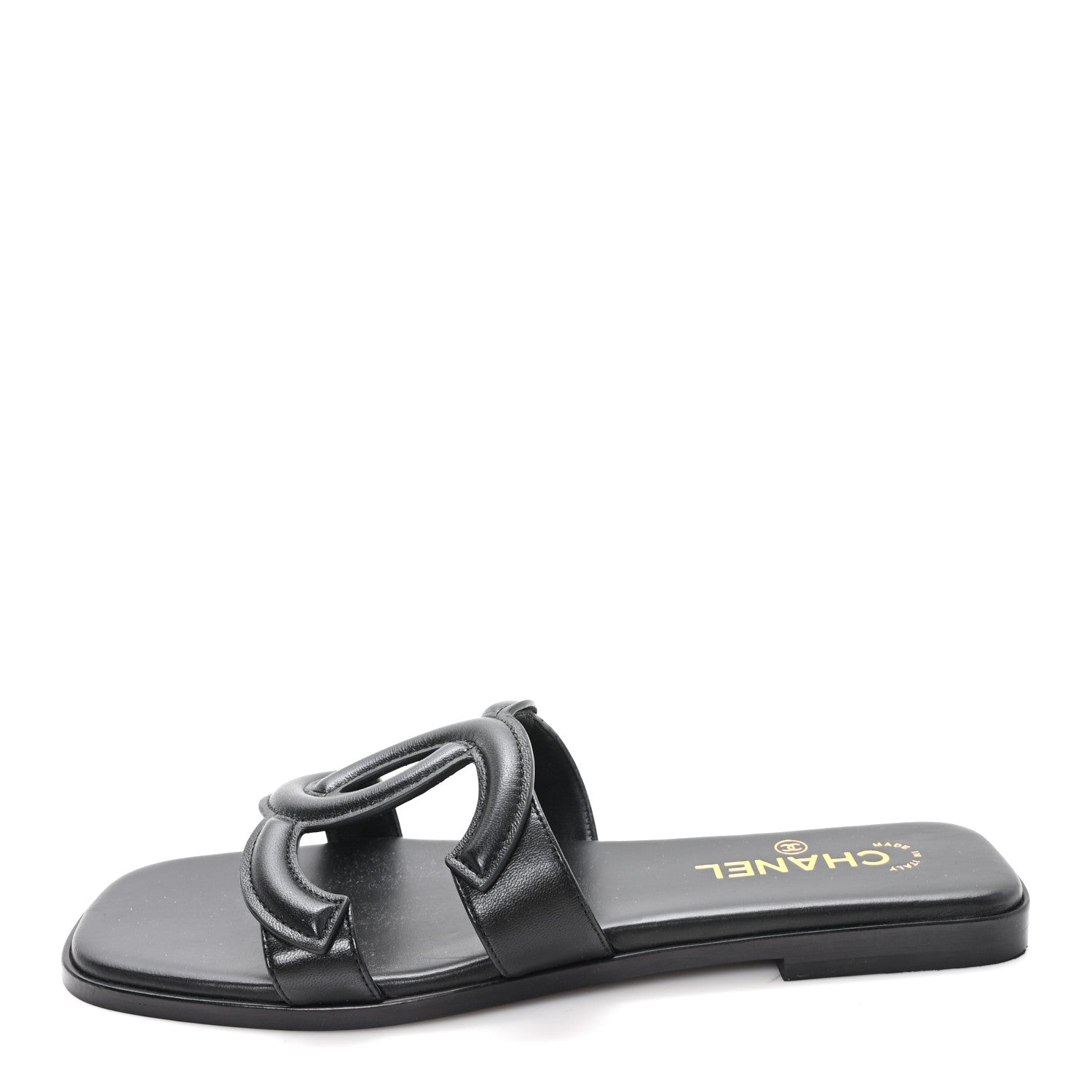 Chanel Lambskin CC Cut Out Mules Sandals 41 Black 1 of 9