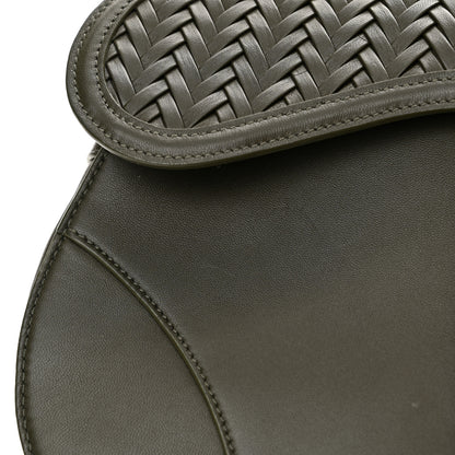 Christian Dior Smooth Calfskin Braided Saddle Bag Dark Green 12 of 13