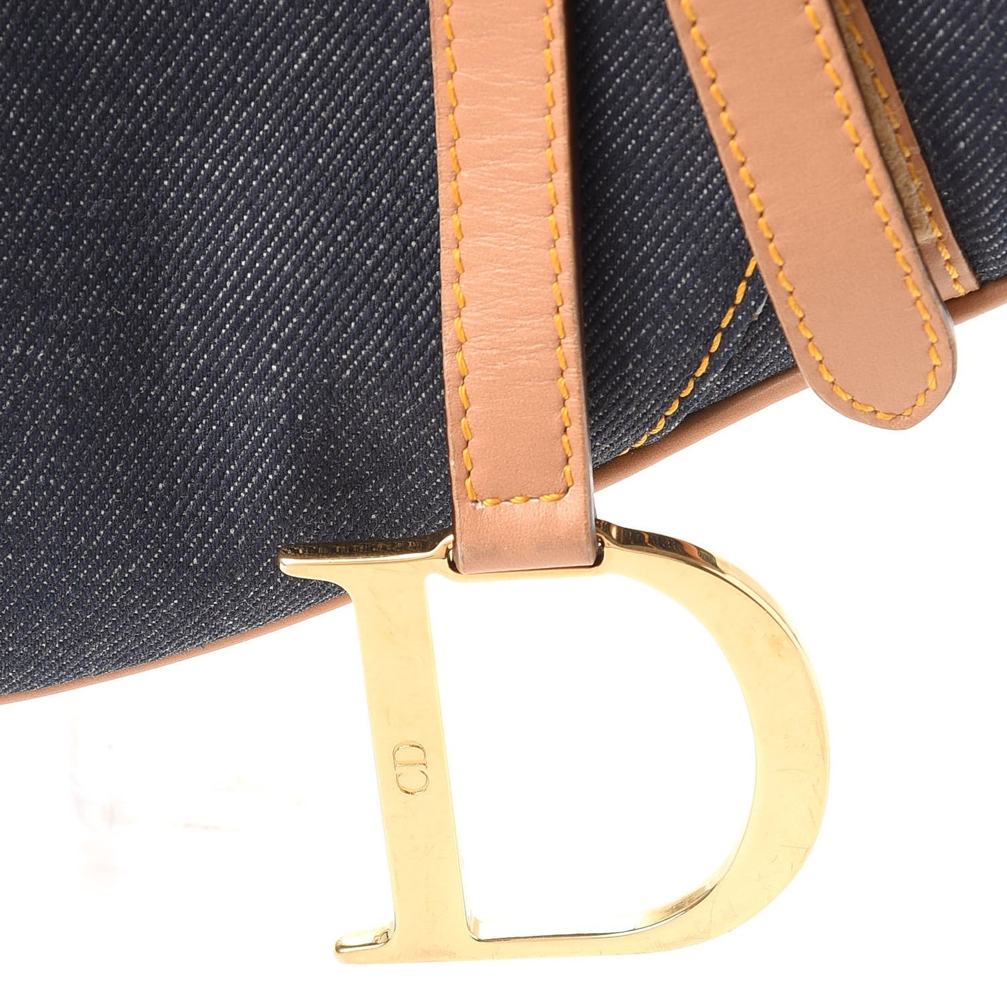 Denim Calfskin Saddle Bag Blue