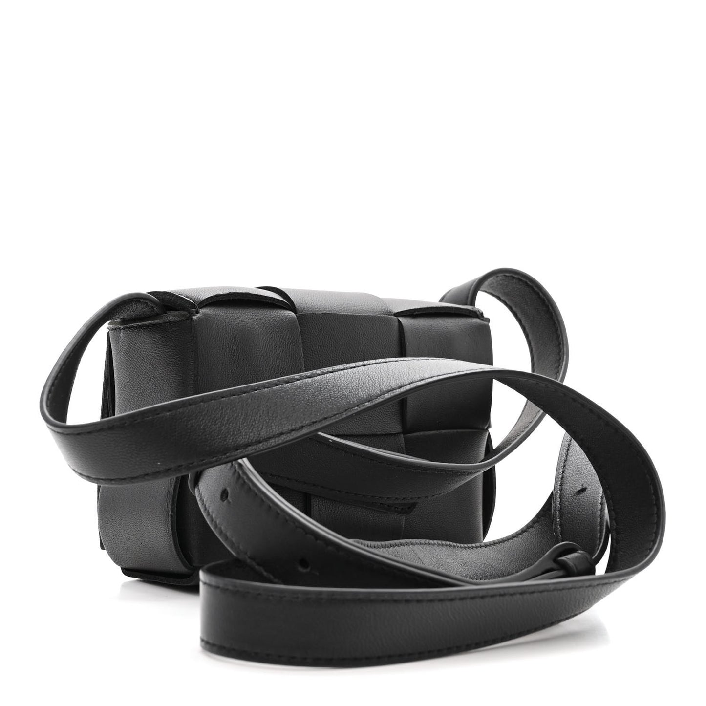 Lambskin Maxi Intreccio Candy Cassette Crossbody Bag Black