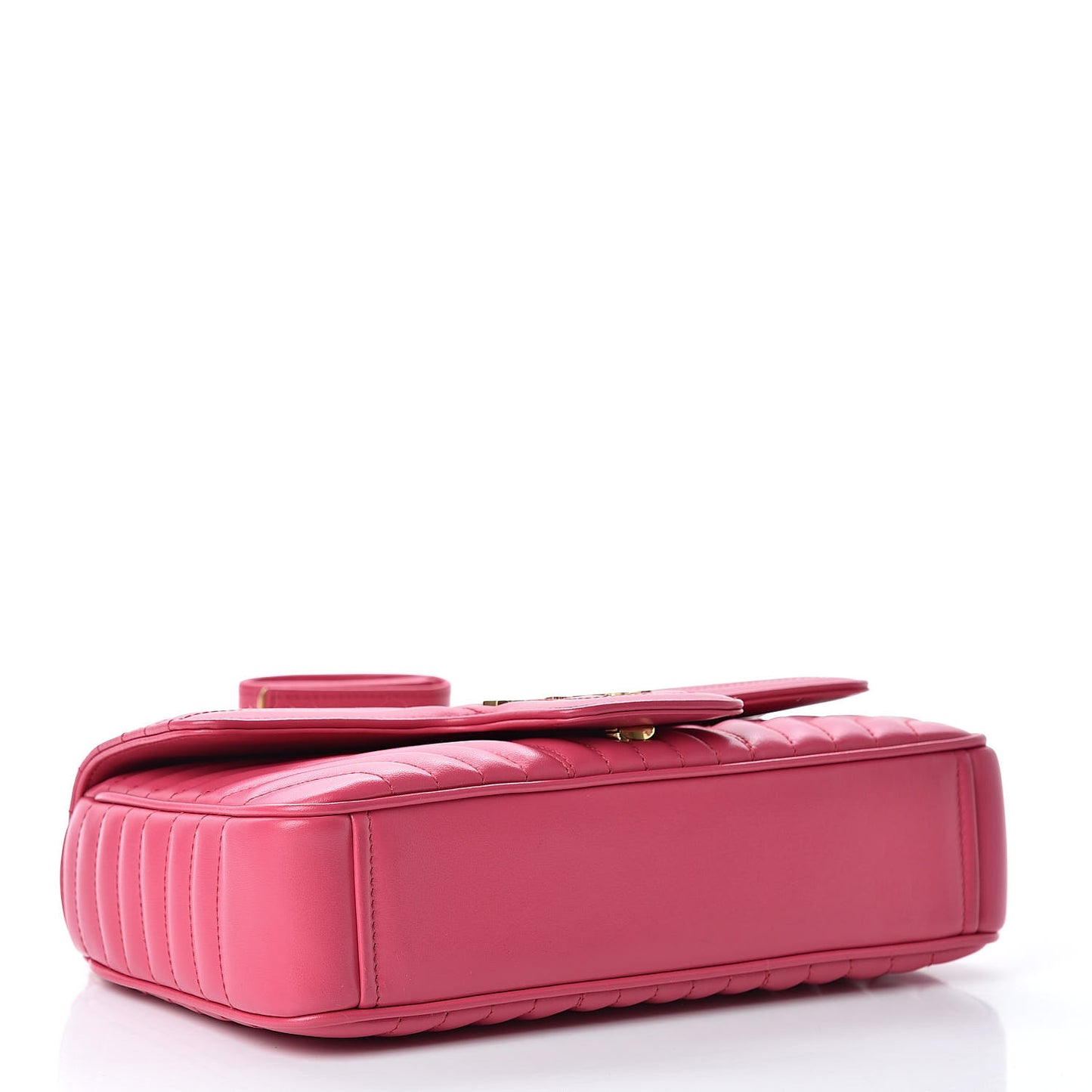 Soft Calfskin Impunture Diagramme Medium Chain Flap Shoulder Bag Magenta