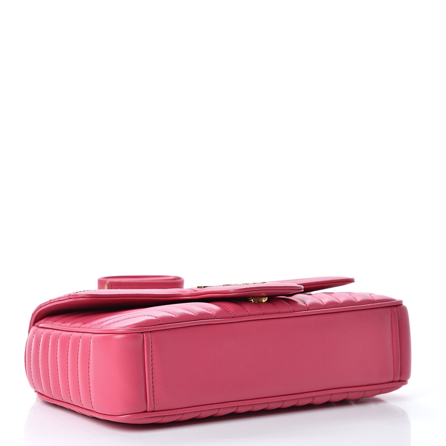 Prada Soft Calfskin Impunture Diagramme Medium Chain Flap Shoulder Bag Magenta 4 of 9