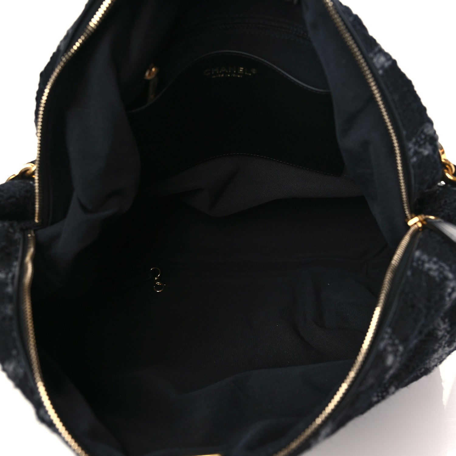 Chanel Tweed Maxi Chain Hobo Black Gray 5 of 9