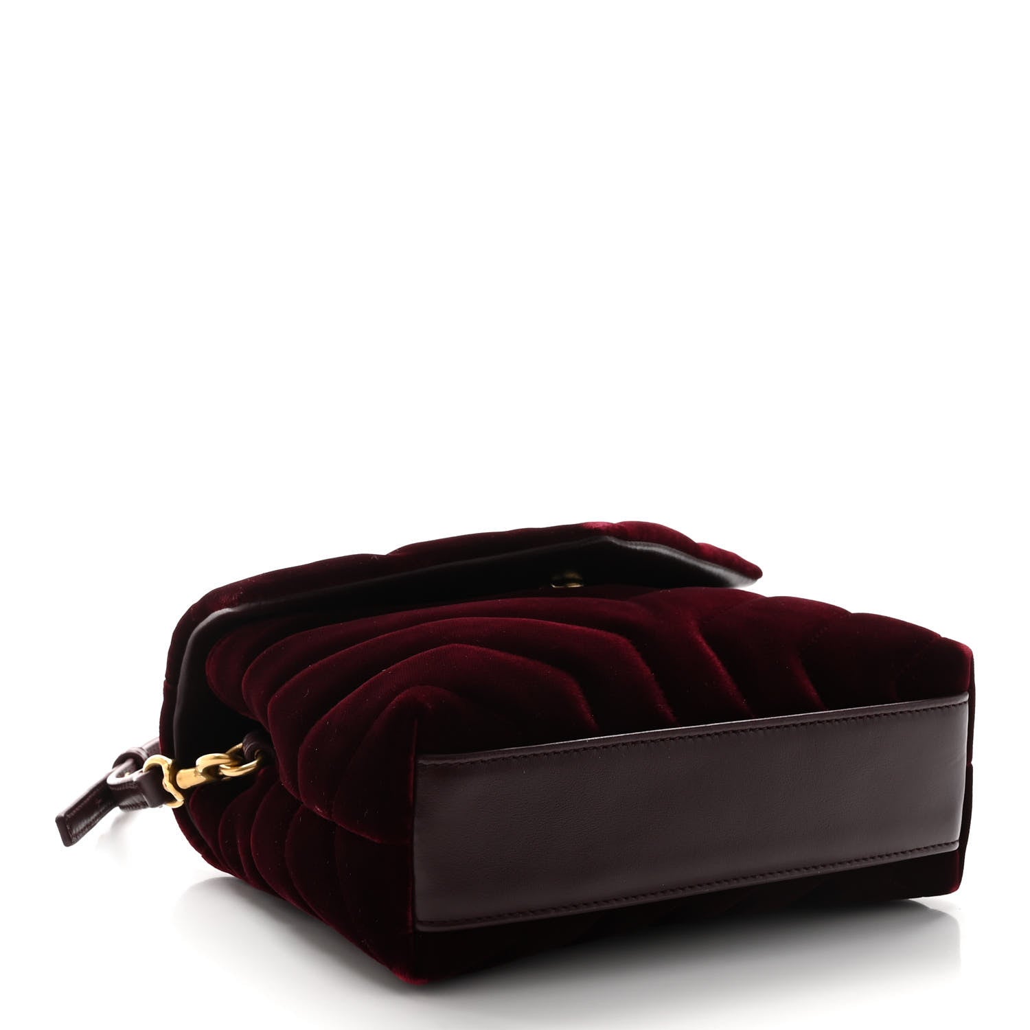 Saint Laurent Velvet Y Quilted Monogram Toy Loulou Crossbody Bag French Burgundy 4 of 10