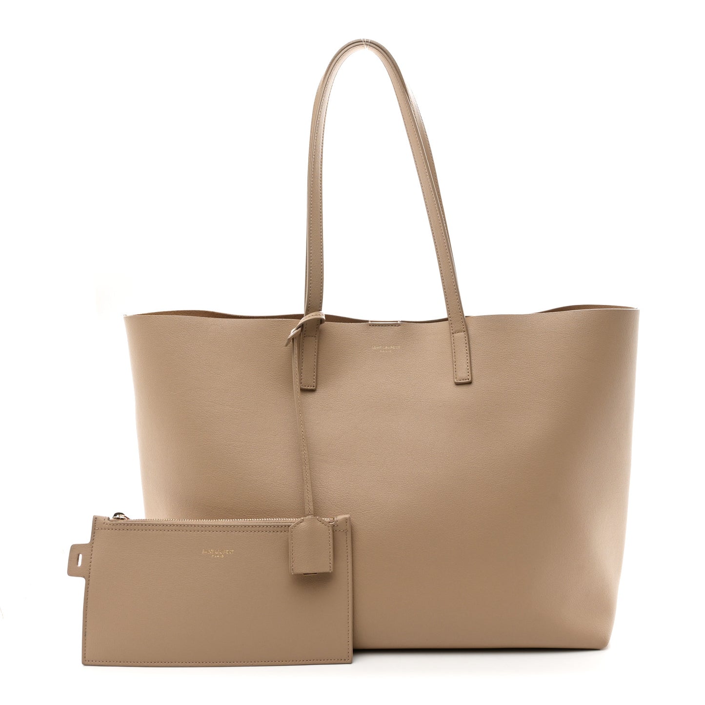 Calfskin Large Shopping Tote Dark Beige