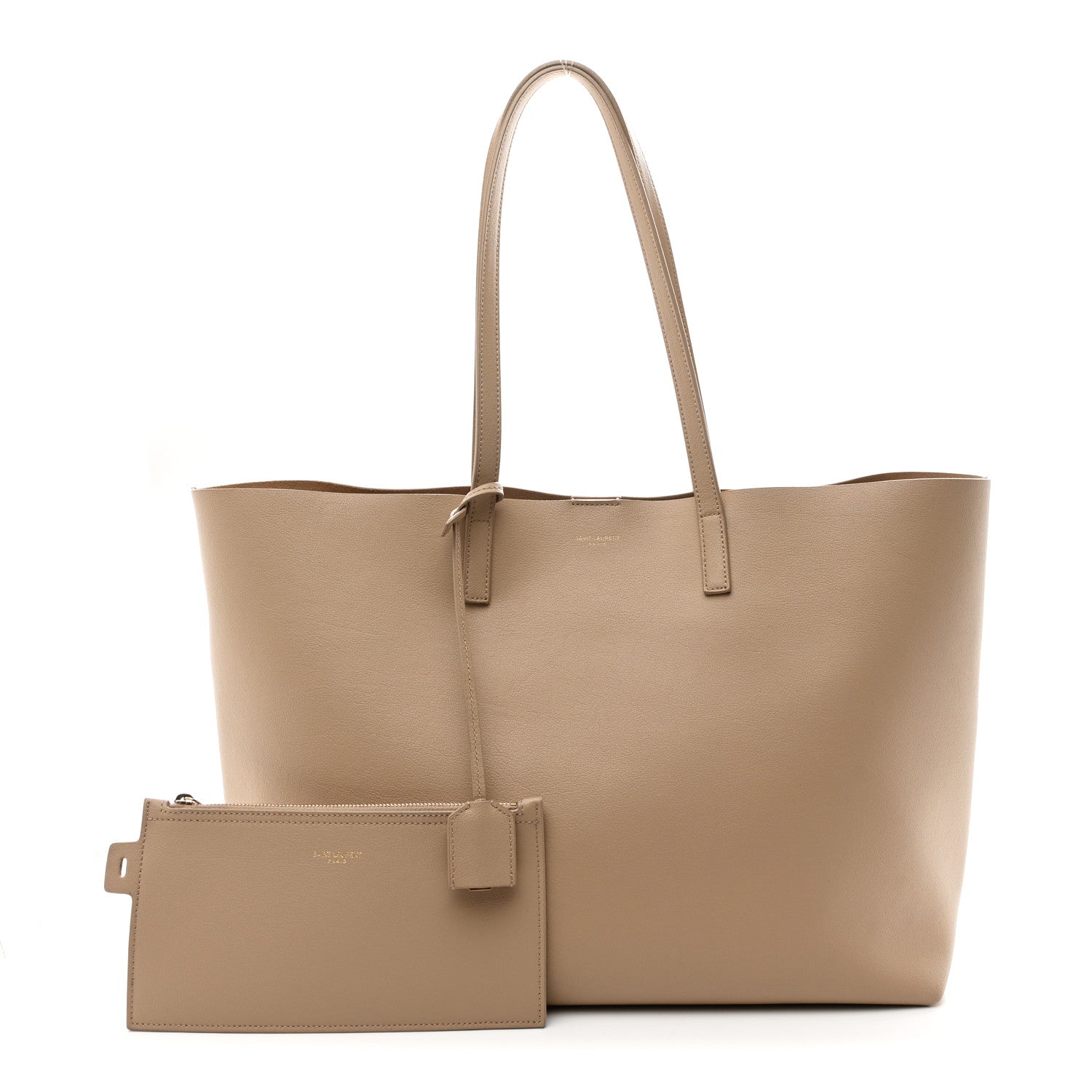 Saint Laurent Calfskin Large Shopping Tote Dark Beige 3 of 10