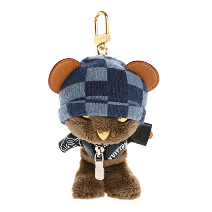 Louis Vuitton Faux Fur LV Louis Bear Rockabilly Bag Charm Key Holder Black 1 of 5