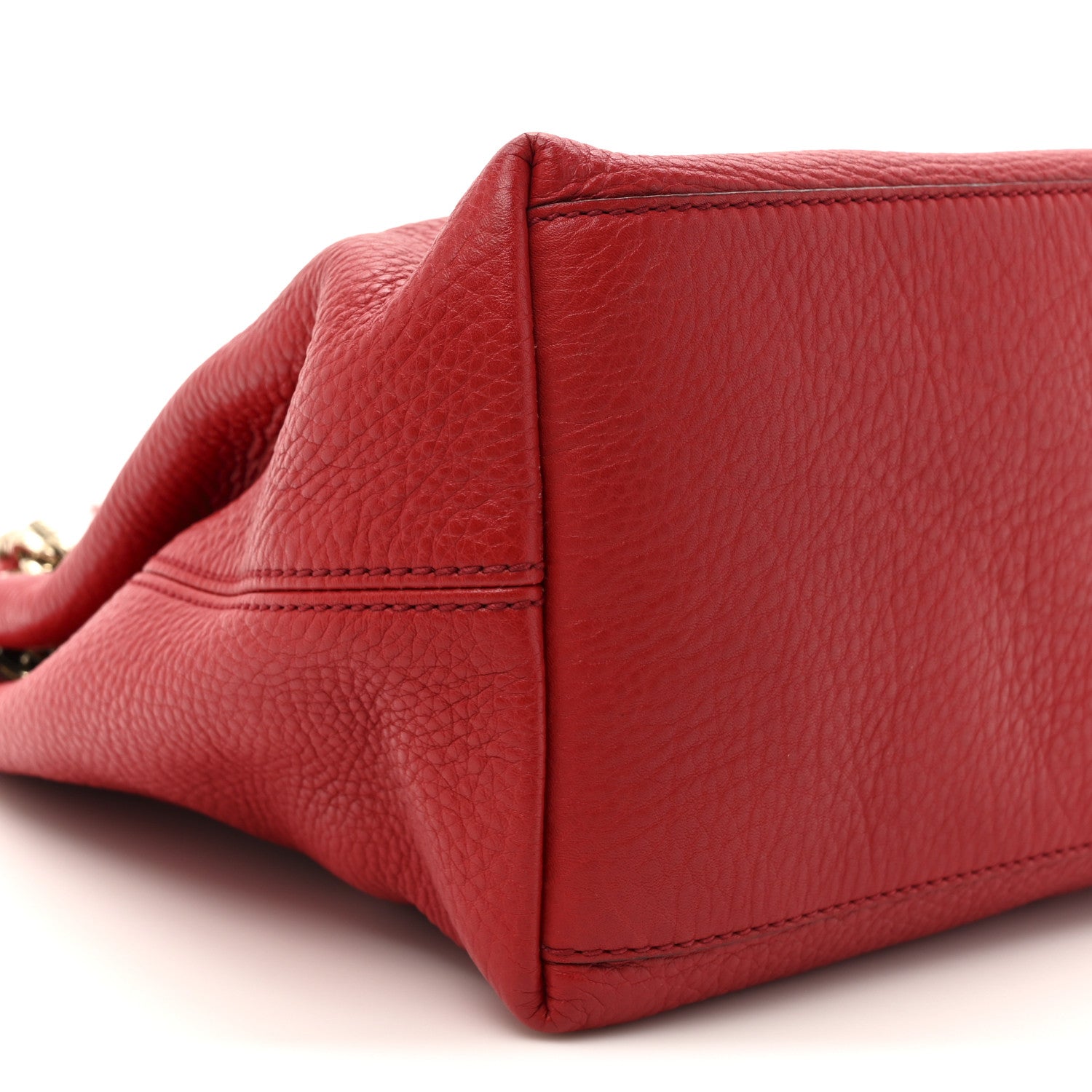 Gucci Pebbled Calfskin Medium Soho Chain Shoulder Bag Tabasco Red 9 of 12