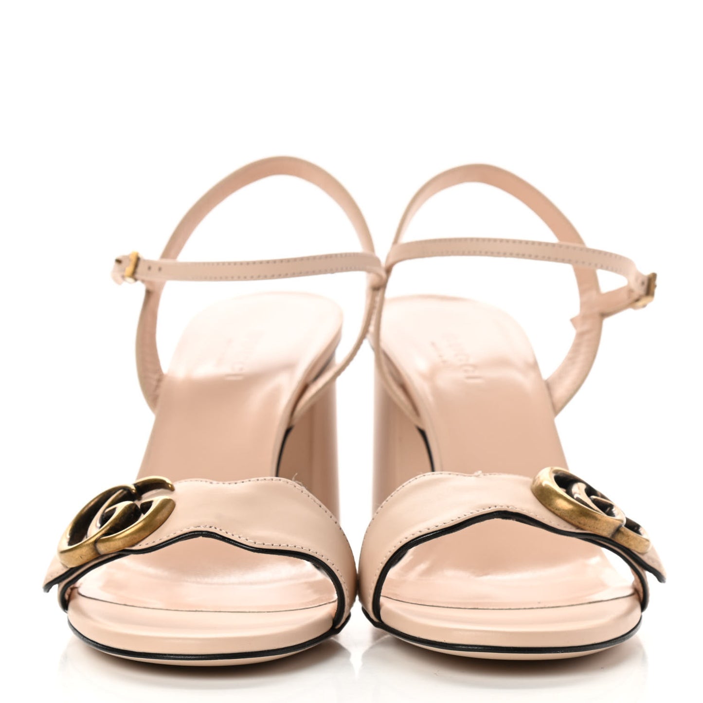 Lifford Calfskin GG Marmont Ankle Wrap 75mm Sandals 37 Skin Rose