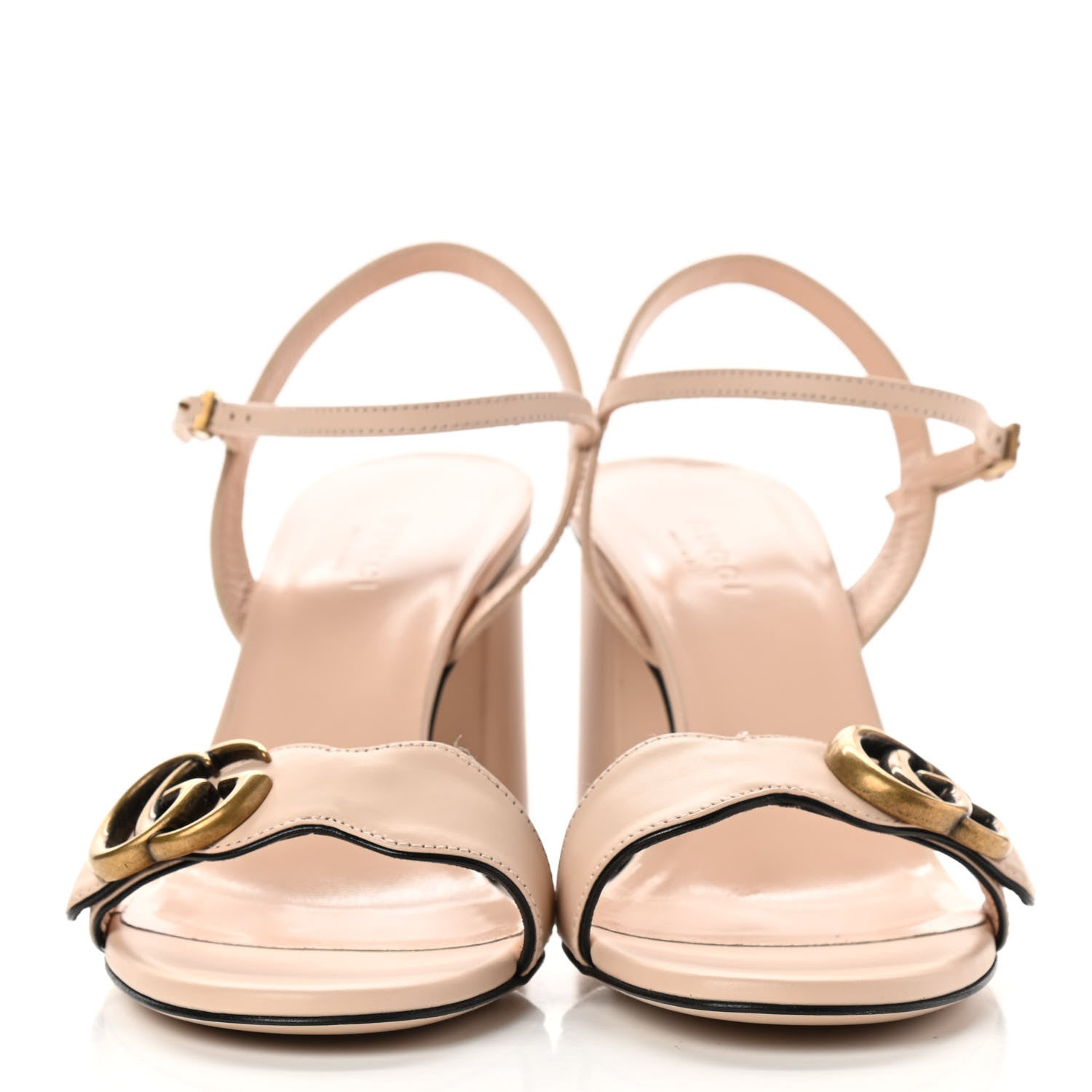 Gucci Lifford Calfskin GG Marmont Ankle Wrap 75mm Sandals 37 Skin Rose 2 of 10