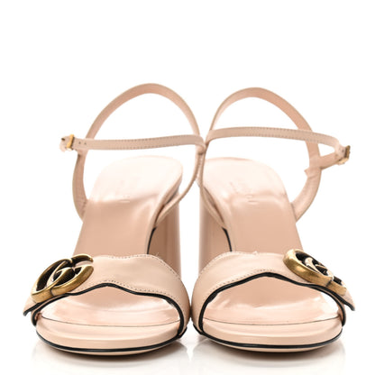 Gucci Lifford Calfskin GG Marmont Ankle Wrap 75mm Sandals 37 Skin Rose 2 of 10