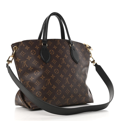 Louis Vuitton Monogram Flower Zipped Tote MM Black 3 of 10