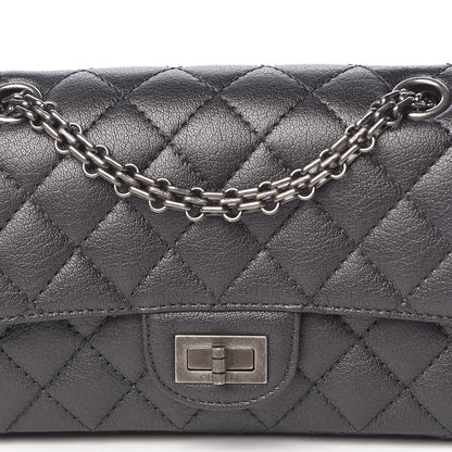 Chanel Metallic Sheepskin Quilted 2.55 Reissue Mini Flap Dark Silver 10 of 11