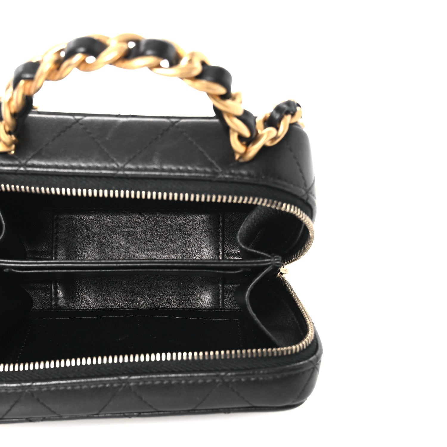Chanel Lambskin Quilted Top Handle Mini Vanity Case Black 1884937