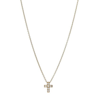 Van Cleef & Arpels 18K Yellow Gold Diamond Cross Pendant Necklace 1 of 5