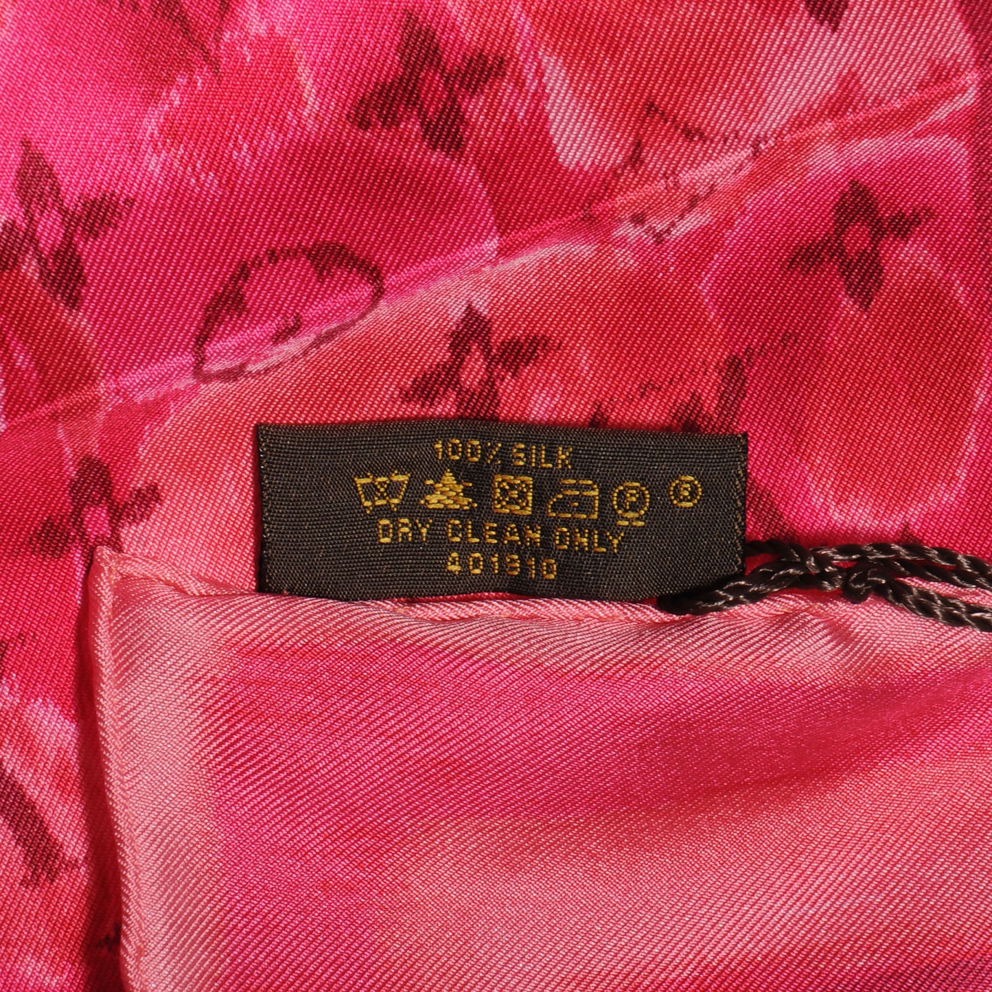Silk Monogram Ikat Summer Square Scarf Rose Indien