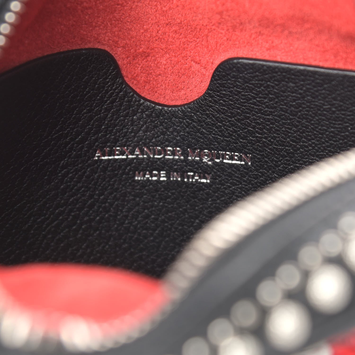 Alexander McQueen Calfskin Studded Embroidered Mini Camera Bag Black 8 of 8
