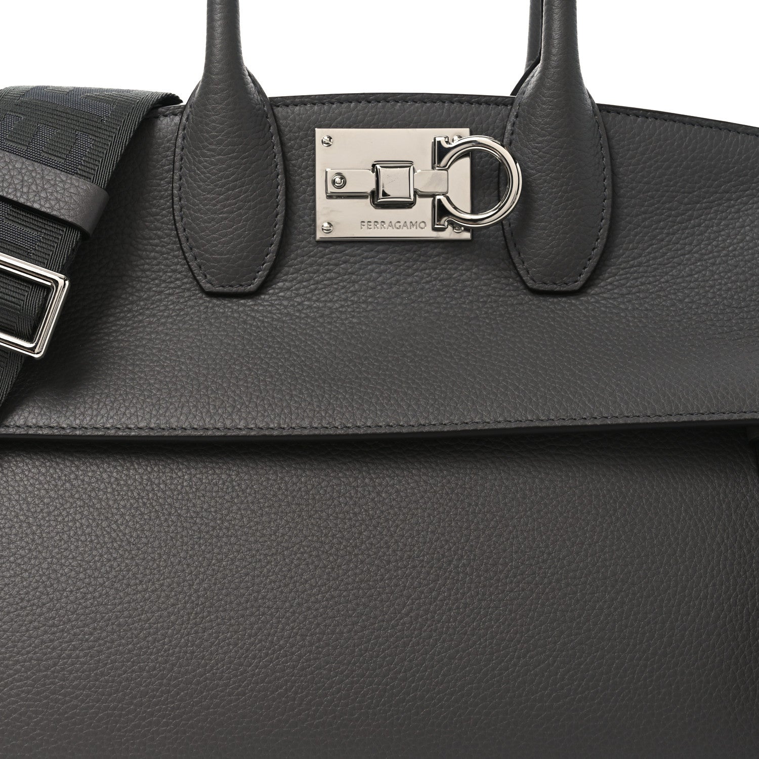 Salvatore Ferragamo Calfskin Medium Studio Soft Bag Grey 8 of 10