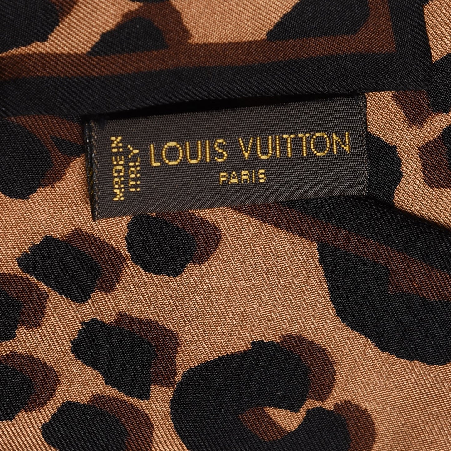 Silk Leopard Bandeau Scarf Marron