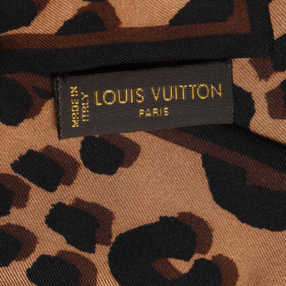 Louis Vuitton Silk Leopard Bandeau Scarf Marron 4 of 5
