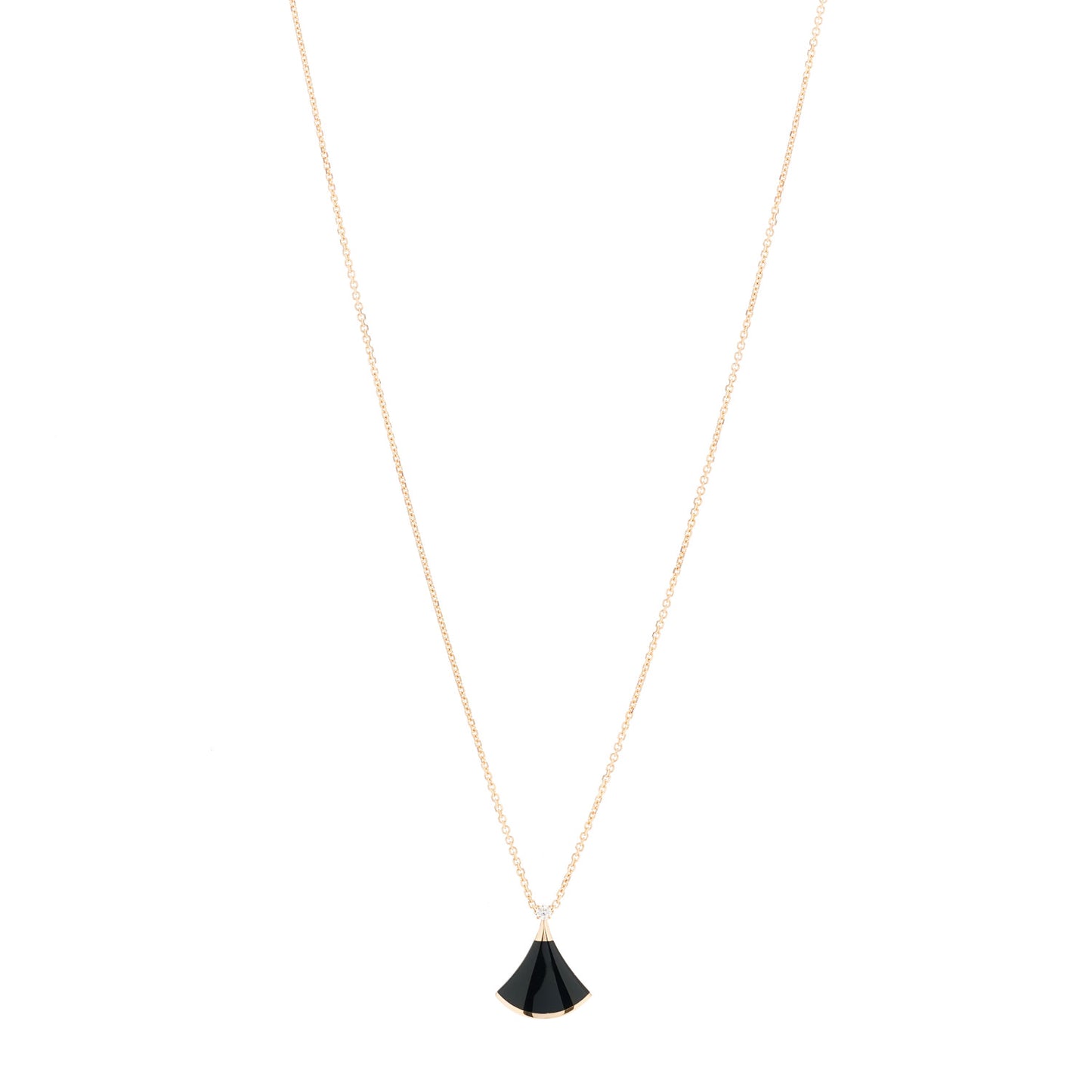 18K Rose Gold Diamond Black Onyx Divas' Dream Pendant Necklace