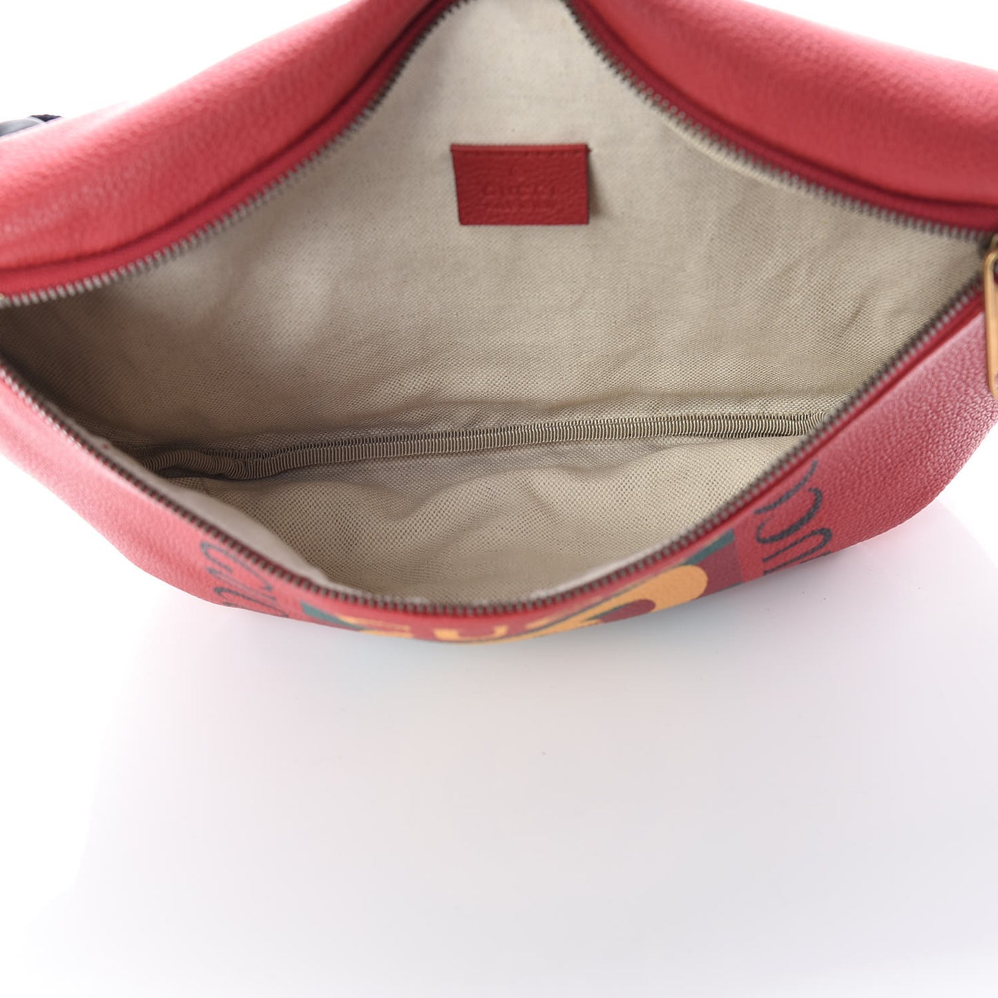Grained Calfskin Logo Belt Bag Hibiscus Red