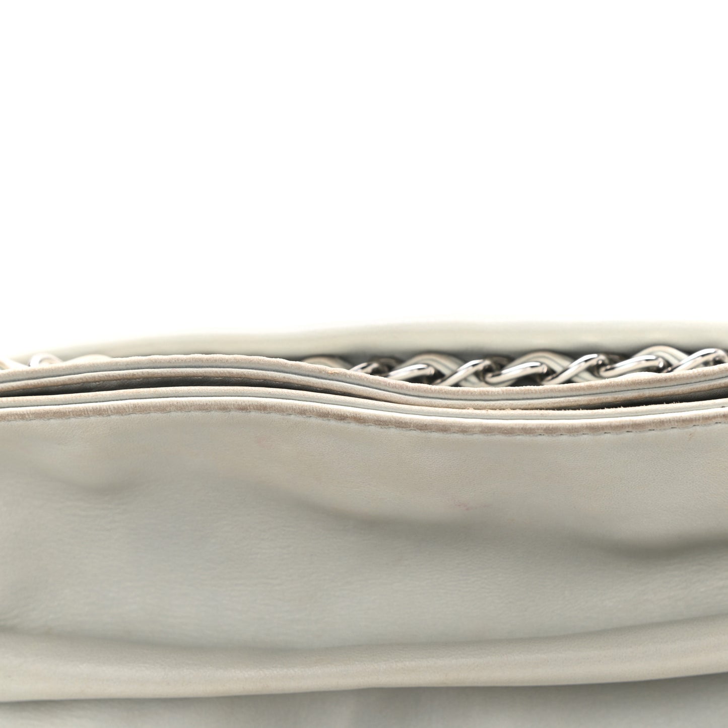 Lambskin Large Sharpei Shoulder Bag Grey