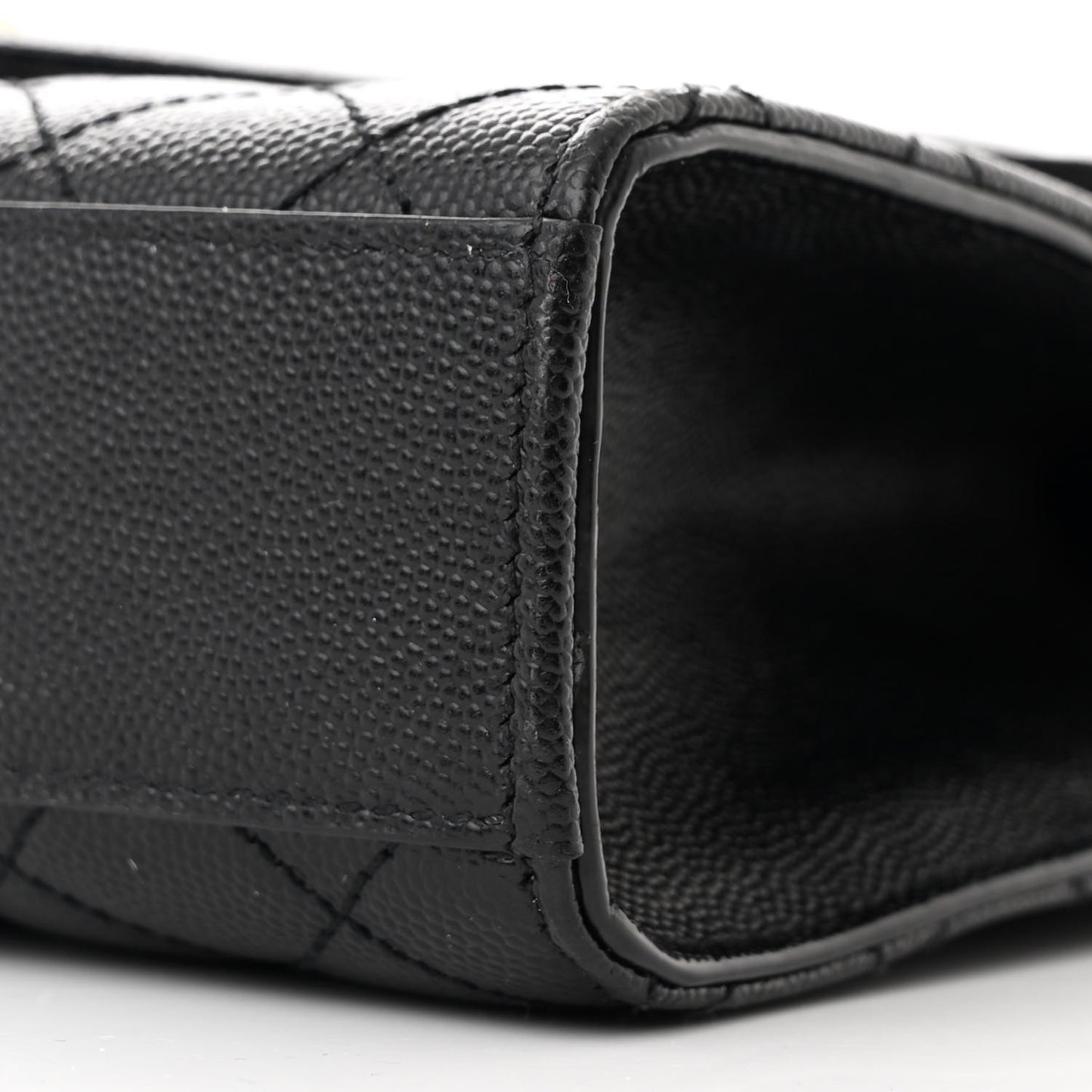 Grain De Poudre Textured Mixed Matelasse Triquilt Medium Monogram Satchel Black