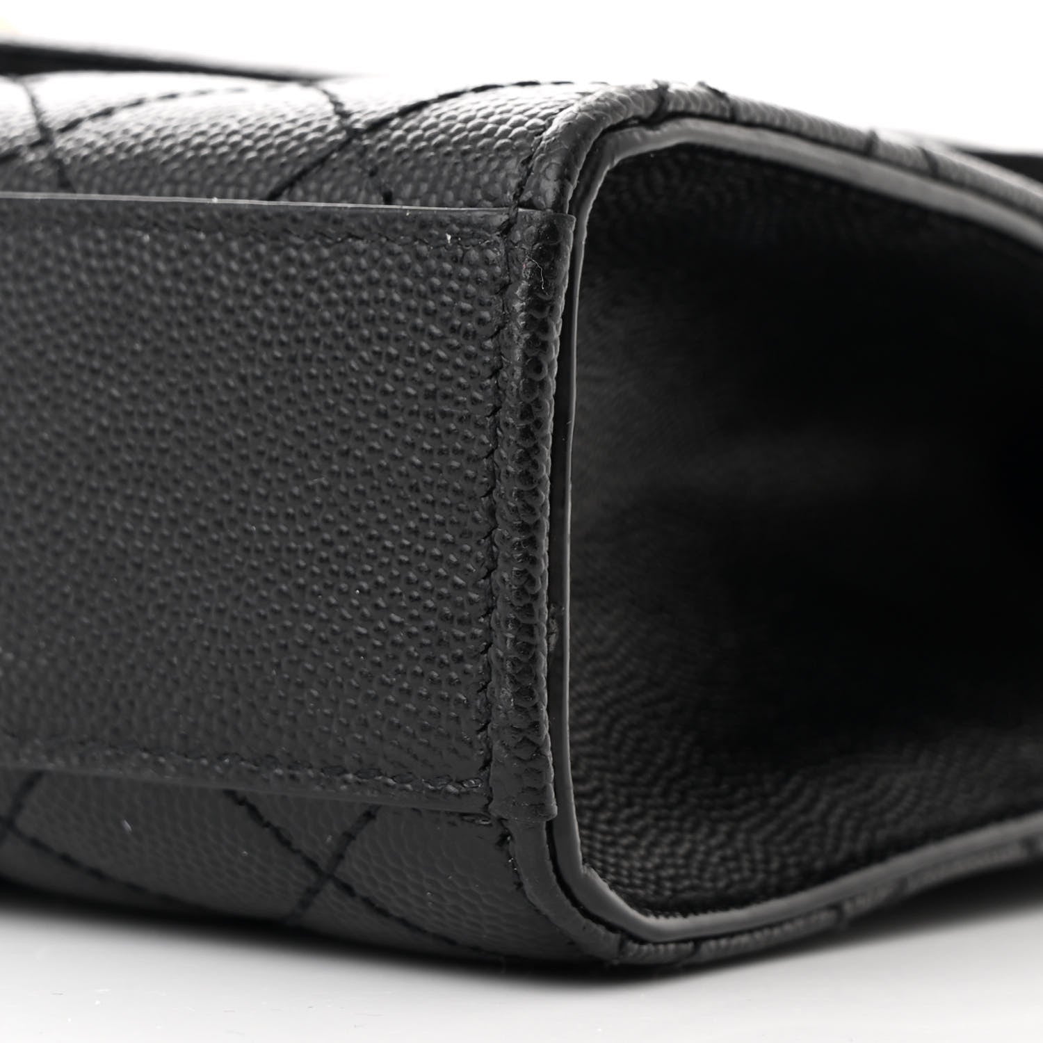 Saint Laurent Grain De Poudre Textured Mixed Matelasse Triquilt Medium Monogram Satchel Black 10 of 10