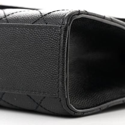 Saint Laurent Grain De Poudre Textured Mixed Matelasse Triquilt Medium Monogram Satchel Black 10 of 10