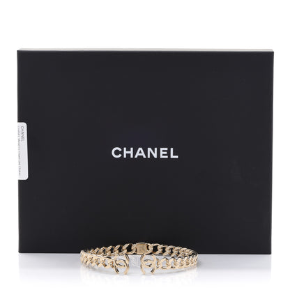 Chanel Metal CC Chain Link Choker Necklace L Gold 7 of 7