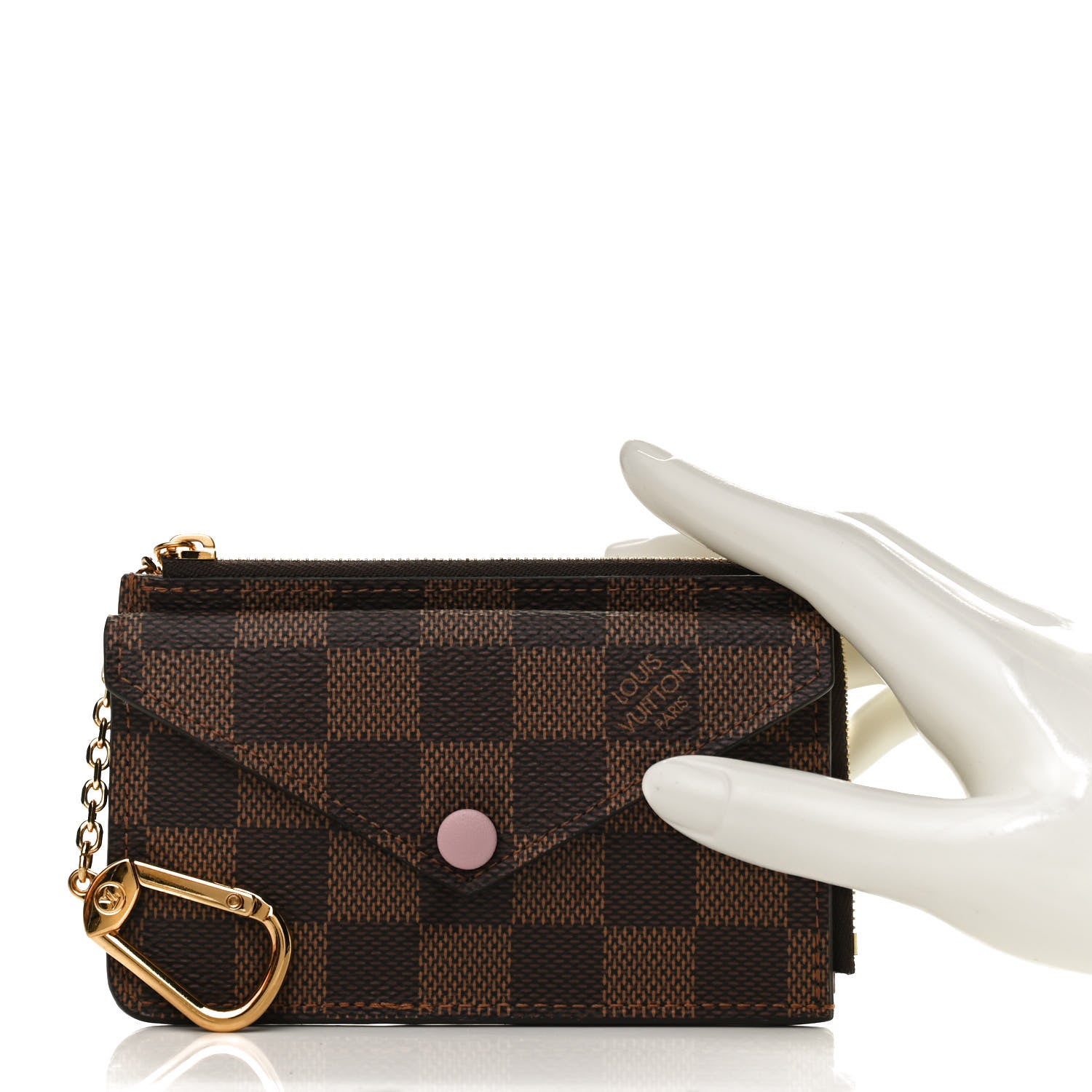 Louis Vuitton Damier Ebene Recto Verso Card Holder Rose Ballerine 2 of 11