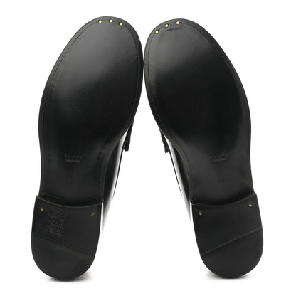 Gucci Calfskin Millennial Ribot Womens GG Loafers 40 Black 6 of 10