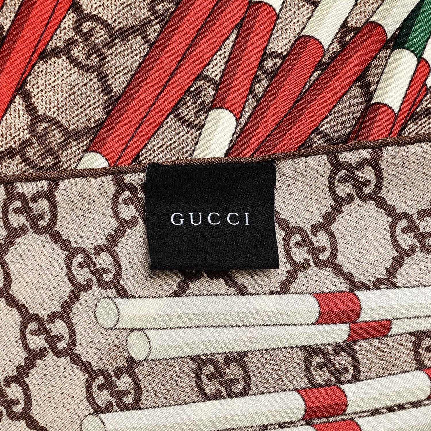 Gucci Silk Monogram Square Scarf Brown 4 of 5