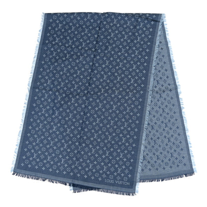 Louis Vuitton Cotton Monogram Essential Stole Blue 2 of 4