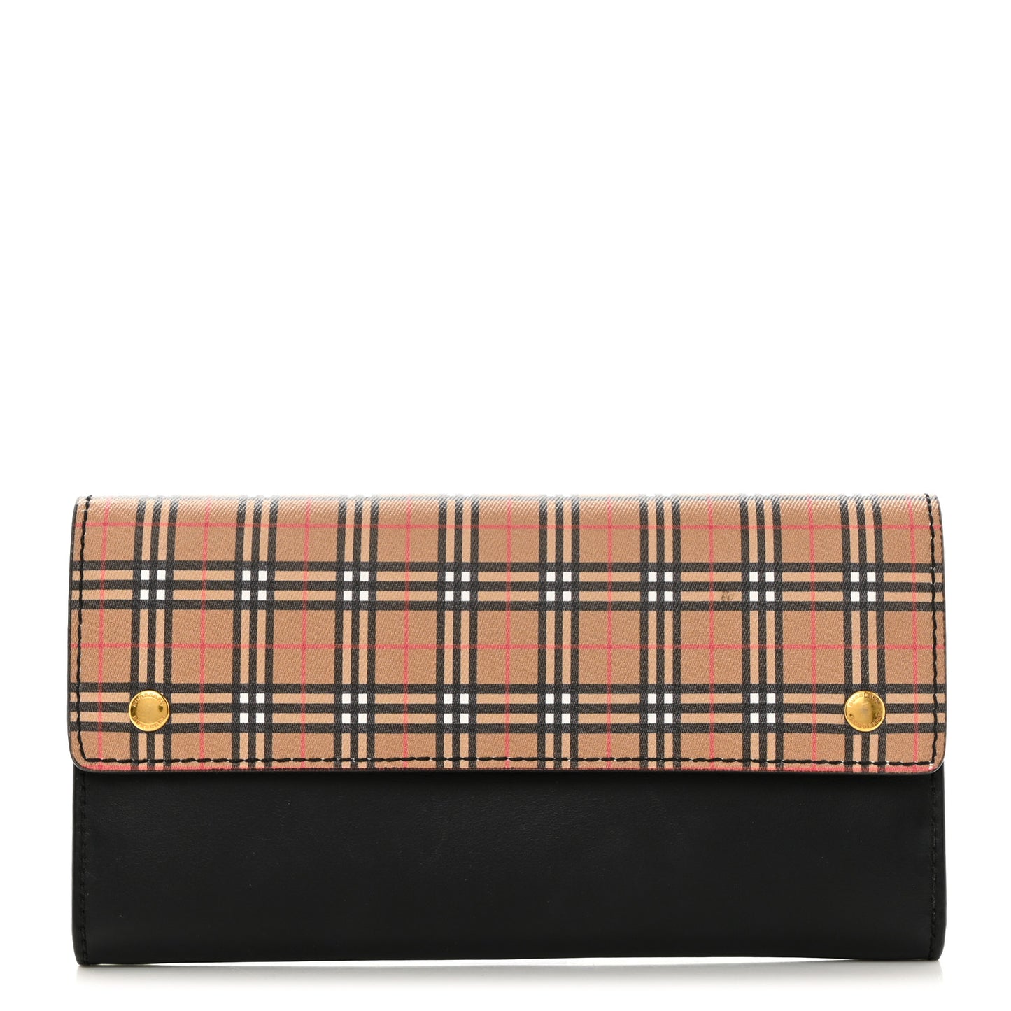 Calfskin Mini Vintage Check Harris Wallet Antique Yellow