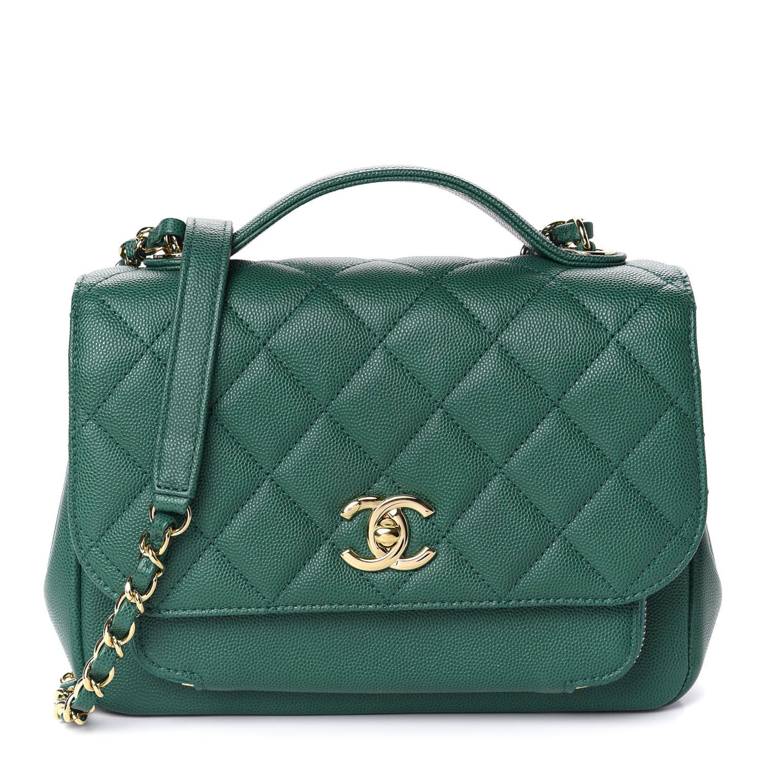 Chanel Caviar Quilted Medium Business Affinity Flap Green 1 of 10