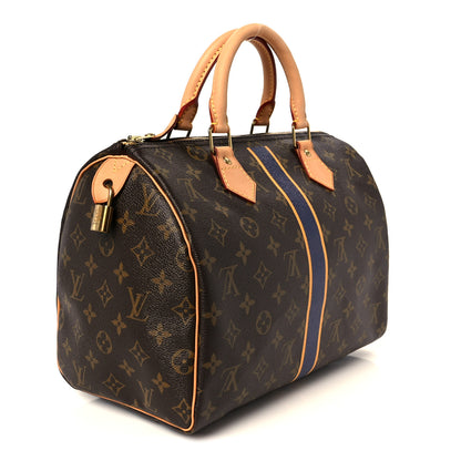Louis Vuitton Monogram My LV Heritage Speedy 30 Blue Marine Yellow 3 of 12