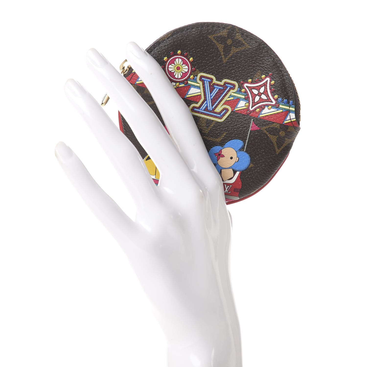 Louis Vuitton Monogram 2020 Christmas Animation Bumper Cars Round Coin Purse Coquelicot 2 of 10