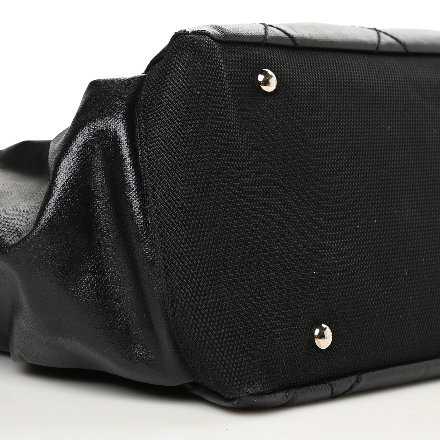 Coated Canvas Quilted Large Paris Biarritz Tote Black