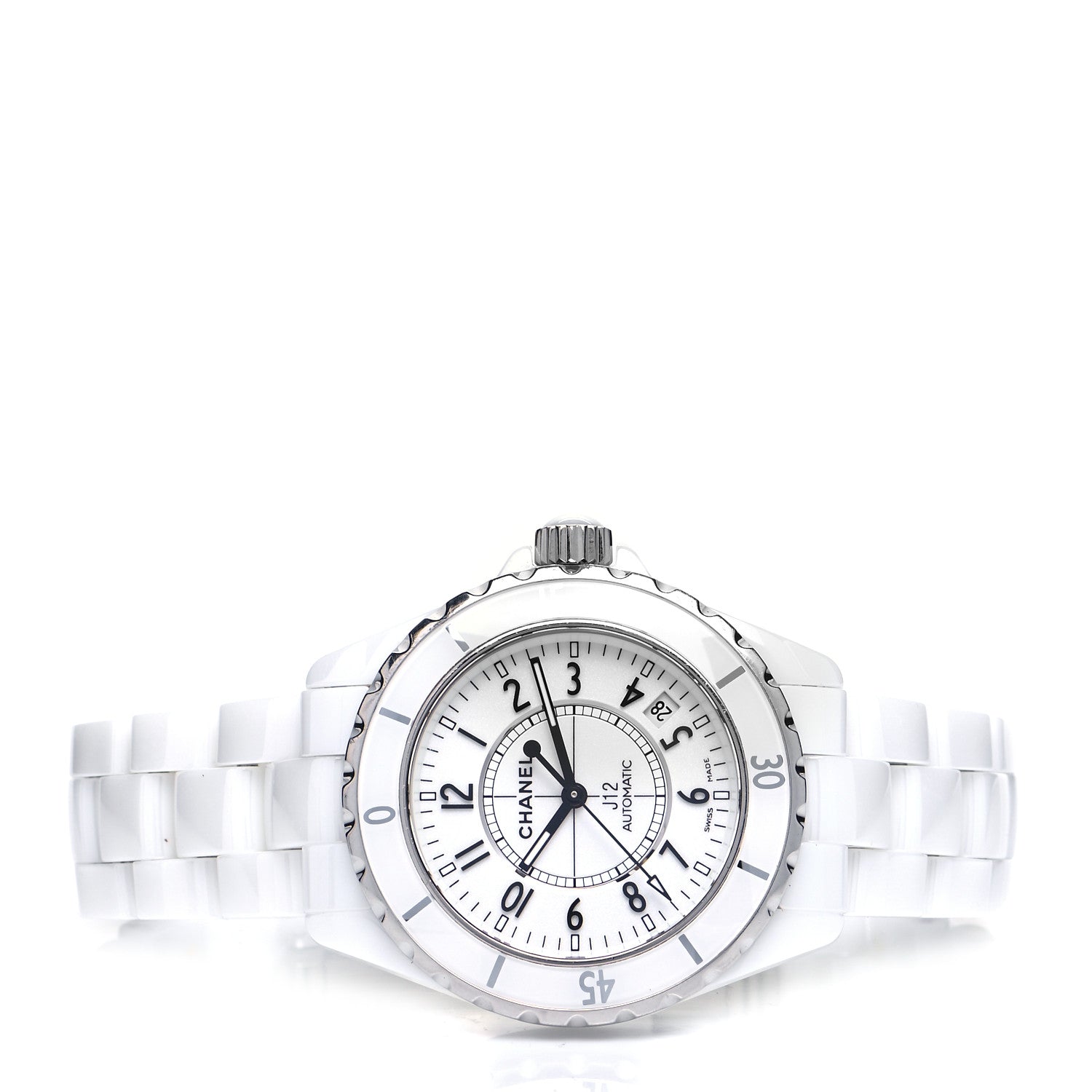 Chanel Stainless Steel Ceramic 38mm J12 Automatic Watch White 2 of 4