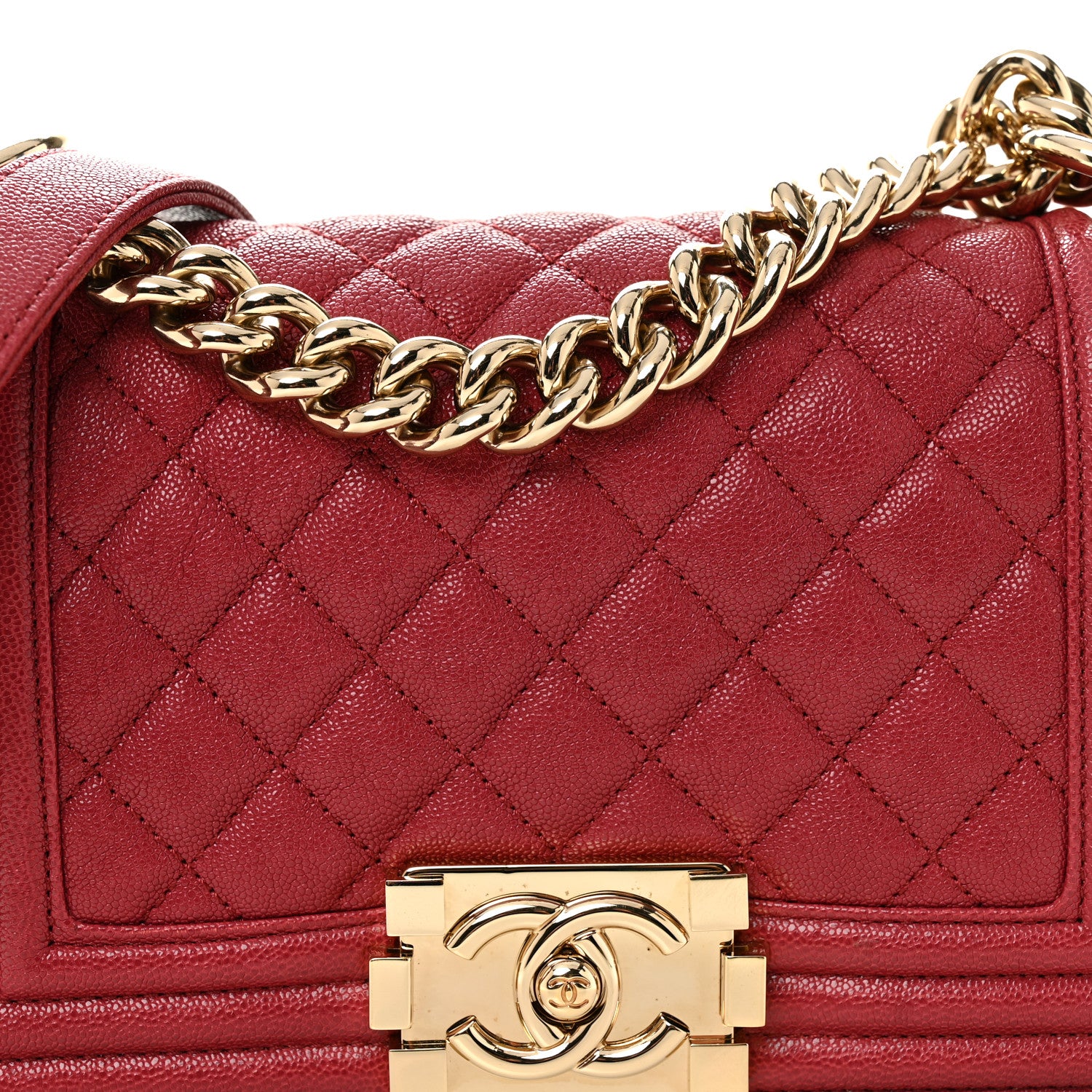 Chanel Caviar Quilted Small Boy Flap Fuchsia 8 of 10