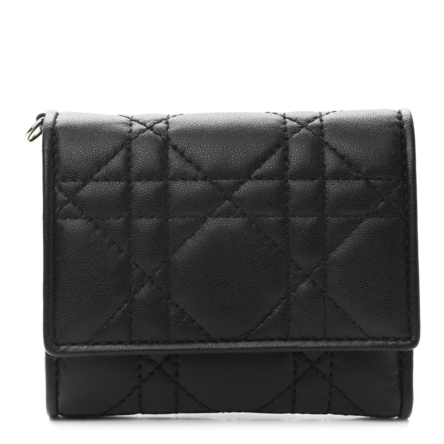 Lambskin Cannage Lady Dior Lotus Wallet Black